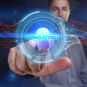 azienda_box_new 64392479 - business, technology, internet and network concept. young business man chooses the virtual screen: consulting
